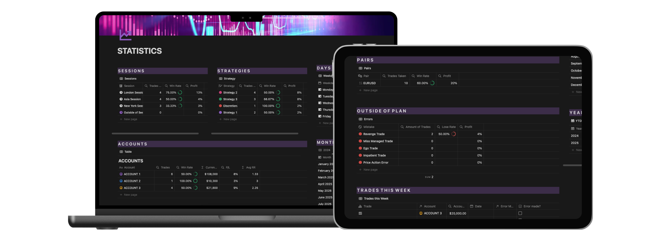 TradeFlow HQ Notion Template Preview